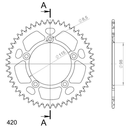SuperSprox Rear Alloy MX RAL-4-48-BLU AP-BN56