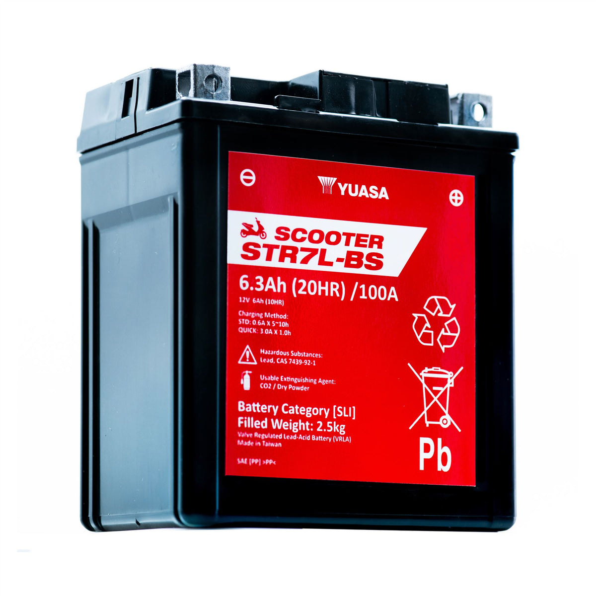 Yuasa STR7L-BS (WC) 12V MF VRLA Scooter Battery