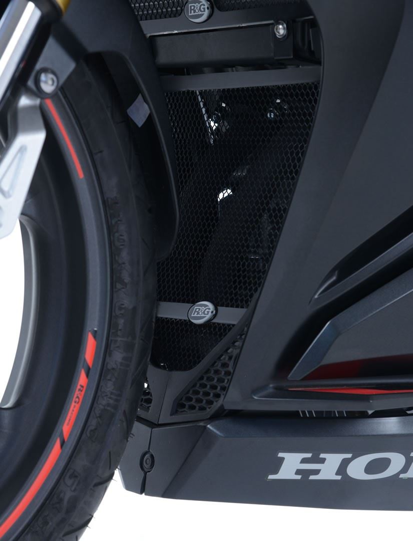 Downpipe Grille for the Honda CBR250RR '17- Black / Titanium / Red: Red