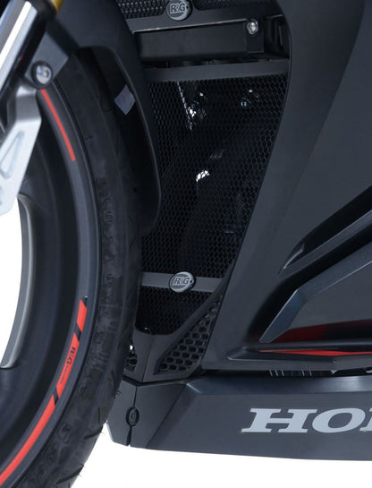 Downpipe Grille for the Honda CBR250RR '17- Black / Titanium / Red: Red