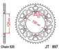JT Twinstar Steel/Alu Orange Sprocket JTX897.51ORG