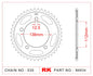 Sprocket Rear RK-B6834-42 JTR302 Afam 10508