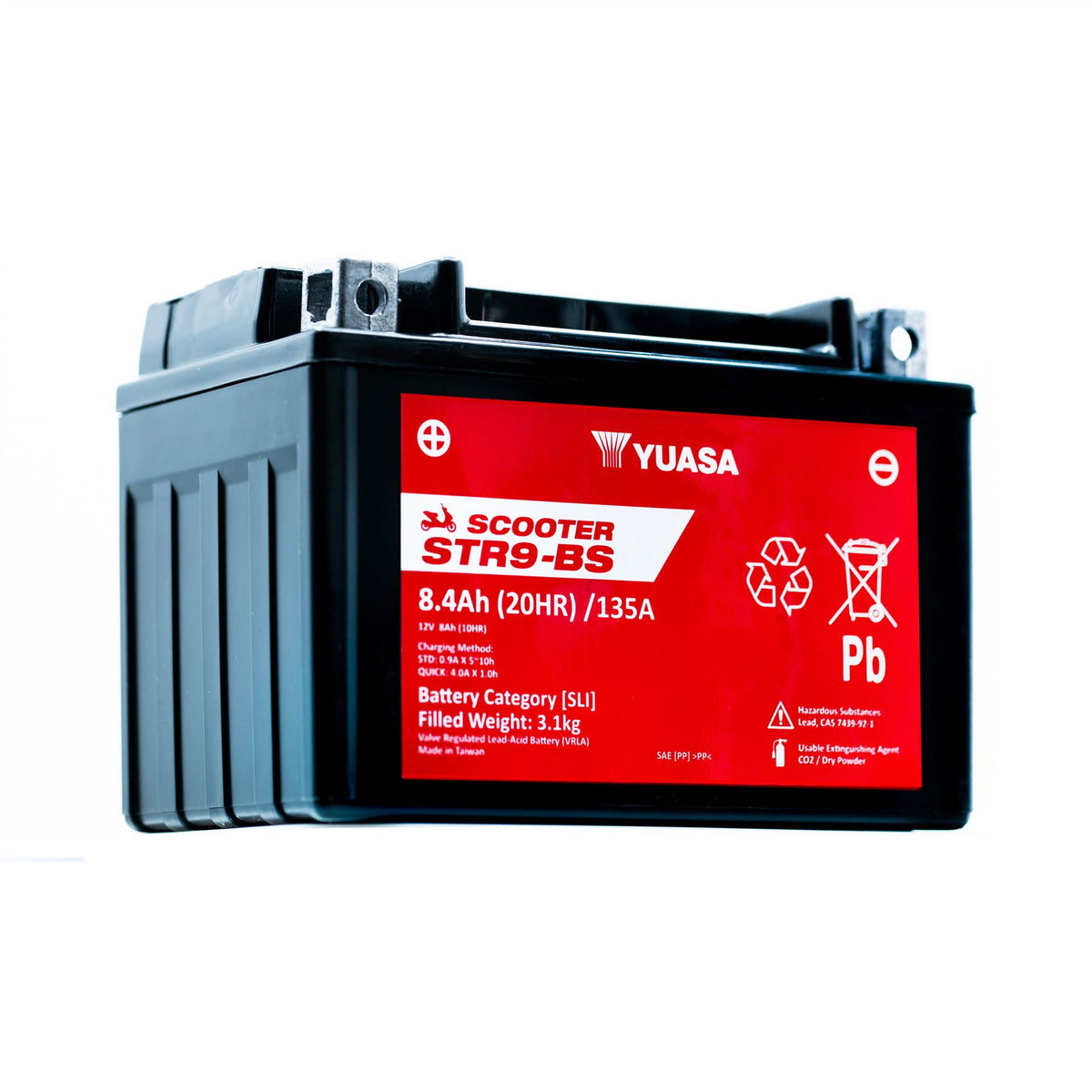 Yuasa STR9-BS (CP) 12V MF VRLA Scooter Battery