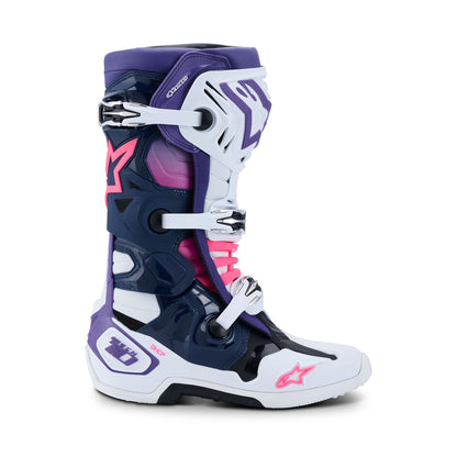 Alpinestars Tech 10 - White Violet Navy Blue Pink Fluo - US 8 / EU 42