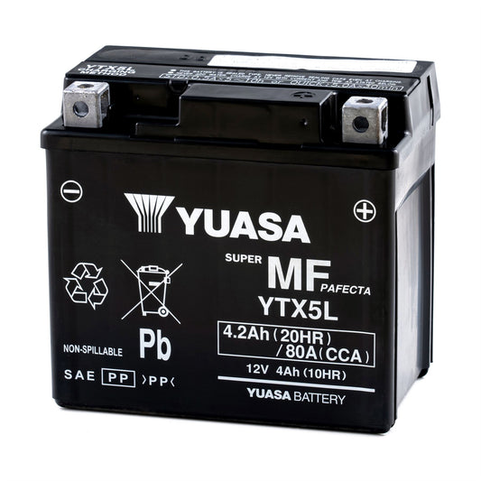 Yuasa YTX5L (WC) 12V Factory Activated MF VRLA Battery