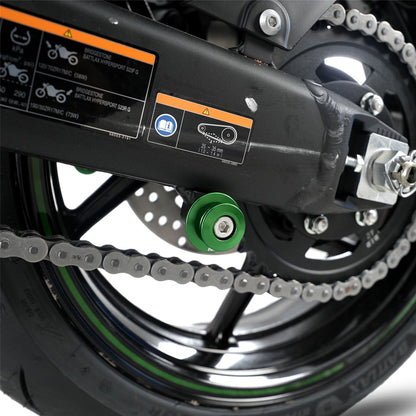 M8 Paddock Stand Bobbins for Kawasaki Ninja 1000SX '20- '24,1100SX '25-, Z900RS '21- '24, Z650RS '21- '24 & BMW S1000R '21- / Sport/  M Sport '21- '24, M1000RR '21- '24 & M1000R '23-'24 Colour: Green