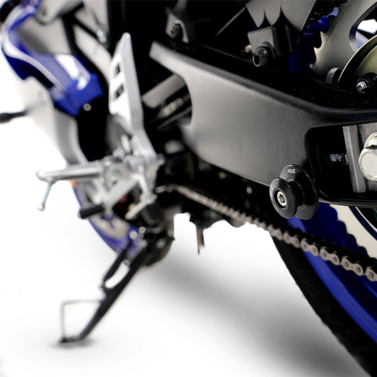M6 Paddock Stand Bobbins for Yamaha Tenere World Rally(T7 ) '23-, YZF-R125 '19-, MT-125 '20-, Ducati Monster 950 (+) '21- Streetfighter V2(S) '25- & Tenere 700 World Raid '22- Colour: Silver