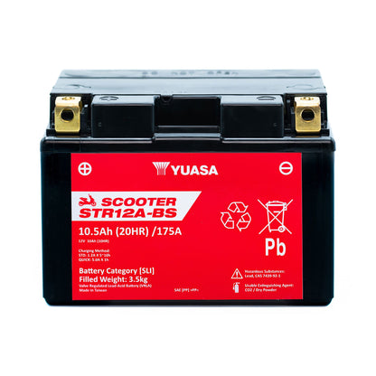 Yuasa STR12A-BS (WC) 12V MF VRLA Scooter Battery