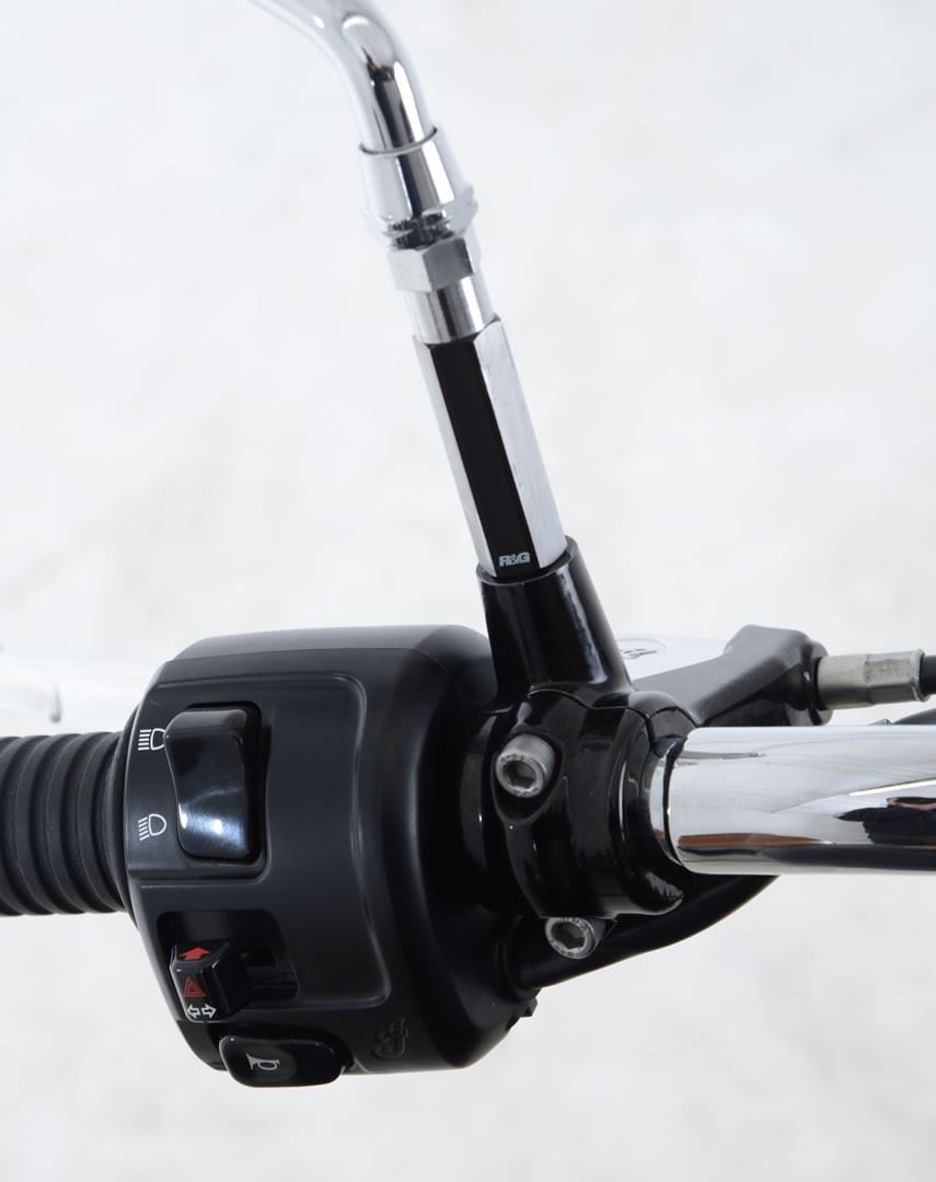 Mirror Risers for Indian Scout '15-, Scout Sixty '18-, Scout Bobber '17-, FTR1200/S '19- & CFMoto 700CL-X Heritage '21-