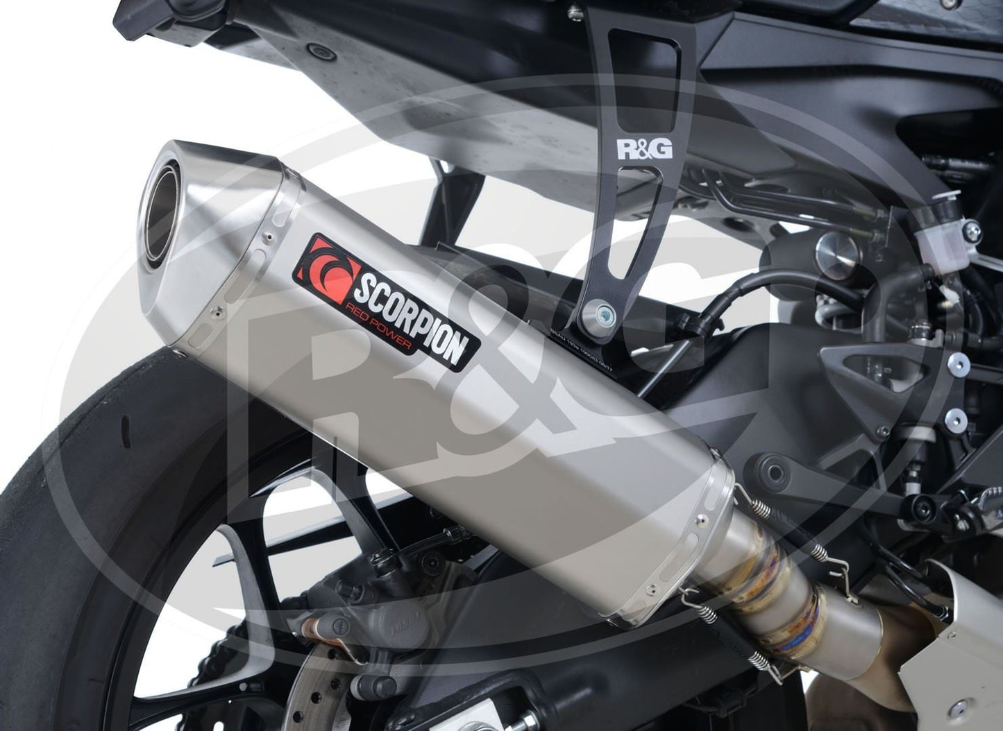 Scorpion Exhaust for Yamaha YZF-R1 '15- (Titanium Superstock) with R&G Exhaust Hanger