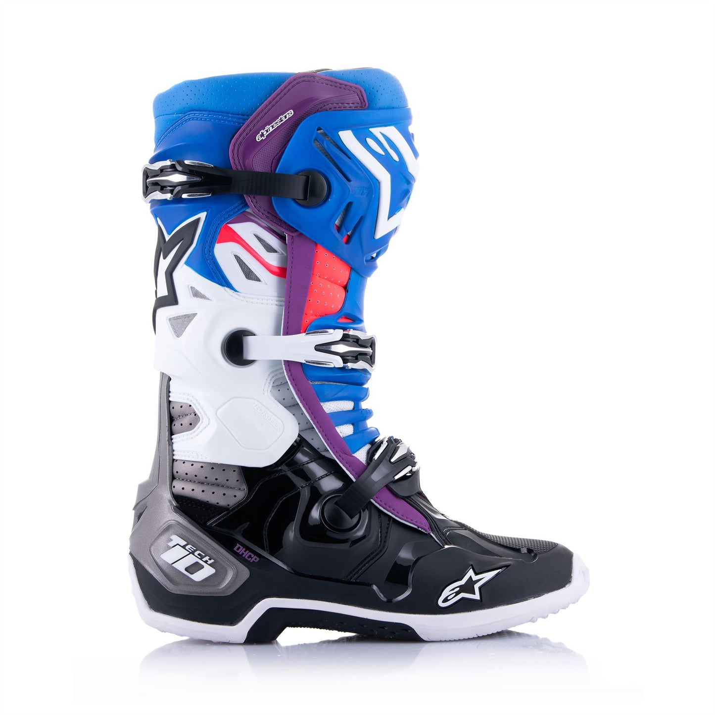 Alpinestars Tech 10 Supervented - Black Enamel Blue Purple White - US 12 / EU 47