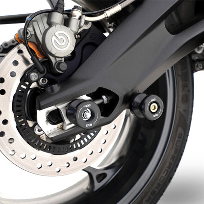 Cotton Reels for BMW S1000RR '23-, S1000R '23- , HP4 & M1000R '23- '24, Triumph Street Triple '13-,R/RS 765 '17-/ Street Triple S 765 '17- '20, Royal Enfield Interceptor 650 ’19-,Continental GT 650 ’19- & S1000R, M Sport '21- '24 Colour: Black