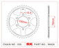 Sprocket Rear RK-B6828-44 JTR816 Afam 14902