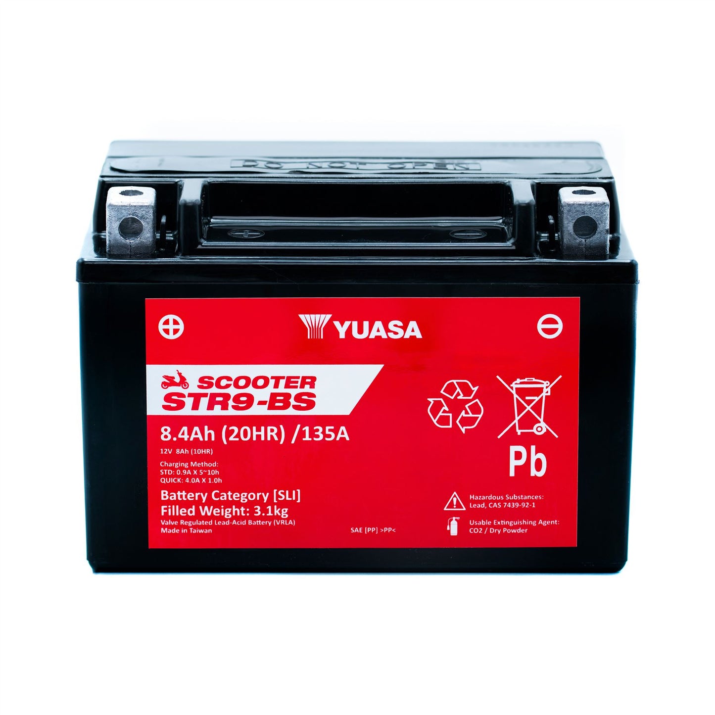 Yuasa STR9-BS (CP) 12V MF VRLA Scooter Battery