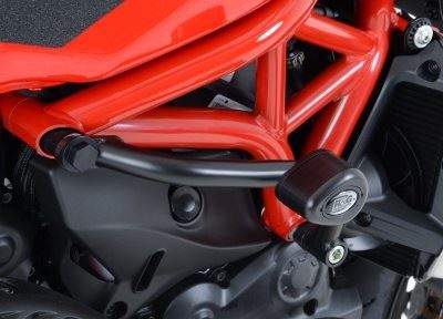 Crash Protectors - Aero Style for Ducati Monster 821, 1200, R & S '14- Colour: Black