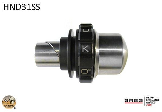 Kaoko Throttle Stabilizer for Honda models with 19mm ID bars and 31mm OD bar weights incl. F6B Goldwing (2013-), VFR800/Blackbird (2001-),  CBR1100XX Blackbird,  VTR1000 Firestorm (1998-2008), CBR650F (2015-), CTX700/N/ND/DCT (2013-)