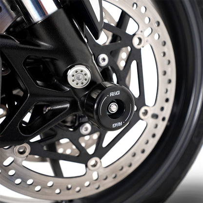 Fork Protectors for the Triumph Daytona 675 '13-, Daytona 660 '24-, Street Triple RX '15-, Street Triple R/RS 765 '17-/ Street Triple S 765 '17- '20, Daytona Moto2™ 765 '20- '24, Trident 660 '21- & Tiger 660 Sport '22- '24