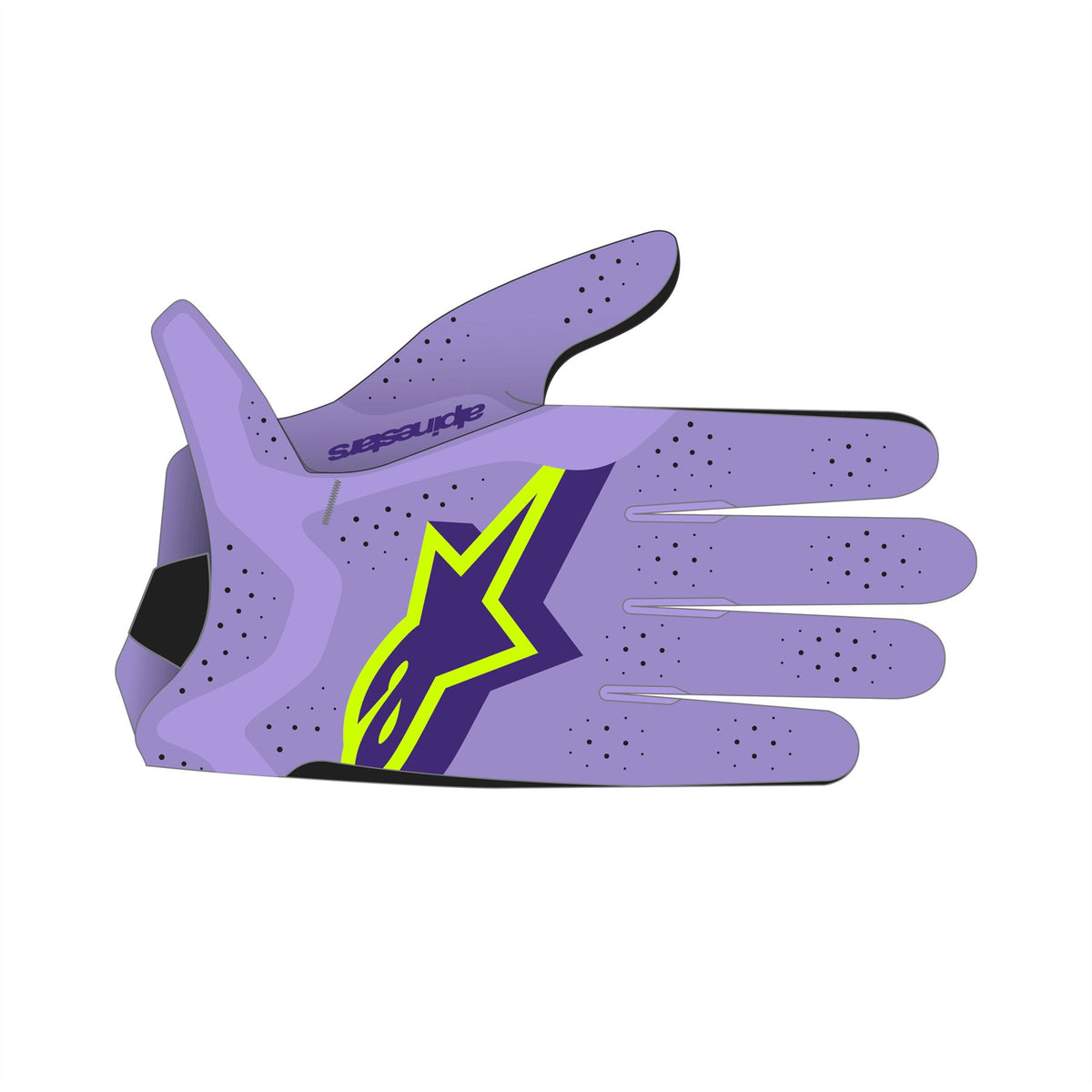 Alpinestars Supertech MX Gloves - Lavender Violet Fluo Yellow - Size M