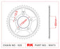 Sprocket Rear RK B5673-42 JTR 1331-42 525 pitch 12.5mm mount holes
