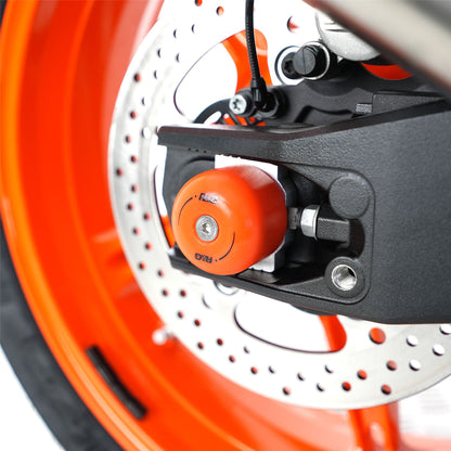 Swingarm Protectors for the KTM 790 Duke '18-, 790 Adventure '19-, 890 Duke R '20- '24, 890 Adventure '20-'22, 1290 Super Adventure (R) '21- '24 & 890 SMT '23- '24, CFMoto 800MT Sport / Touring / Explore '22-& 800NK '23- Colour: Black