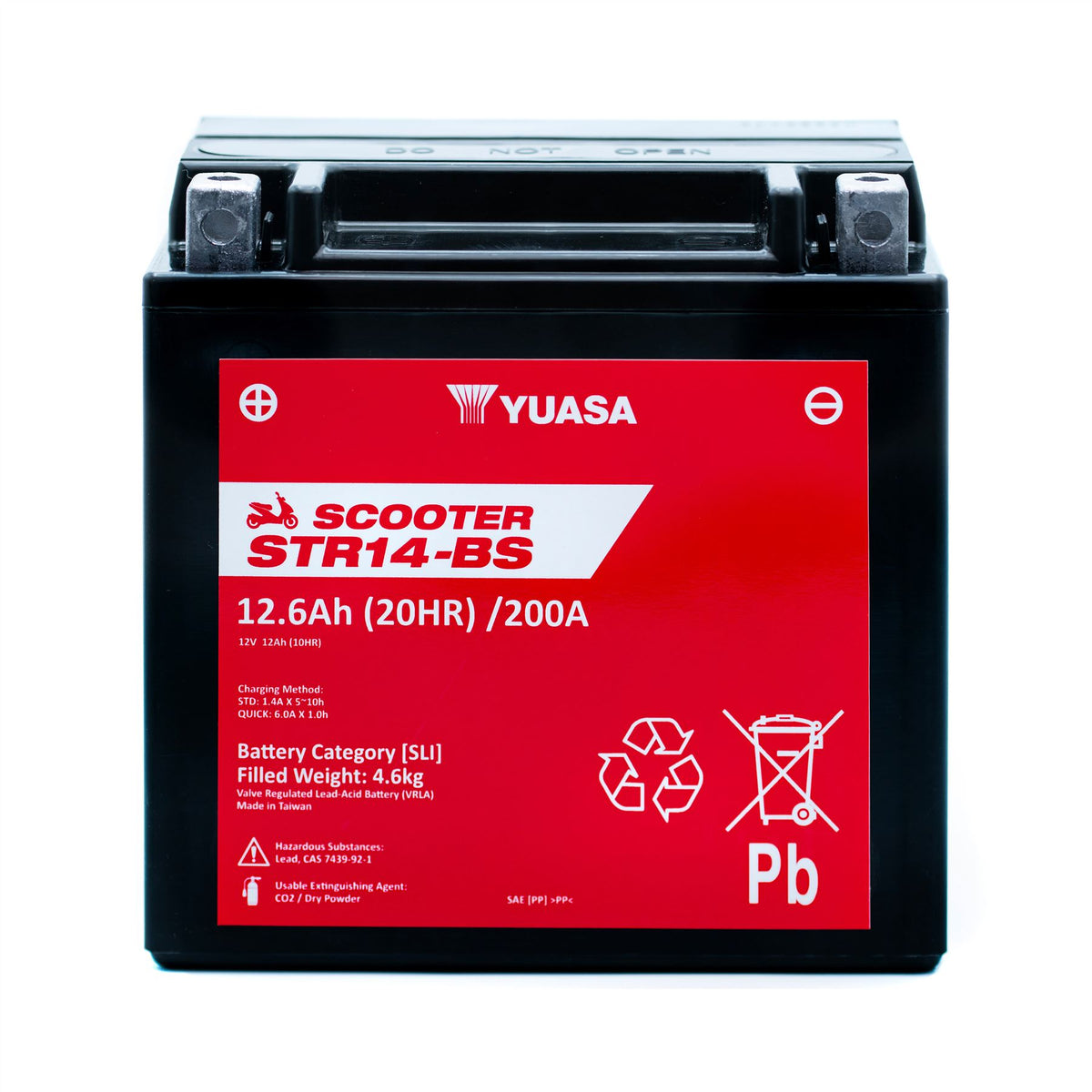 Yuasa STR14-BS (CP) 12V MF VRLA Scooter Battery