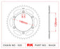 Sprocket Rear RK-B4426-44 JTR808 Afam 14203
