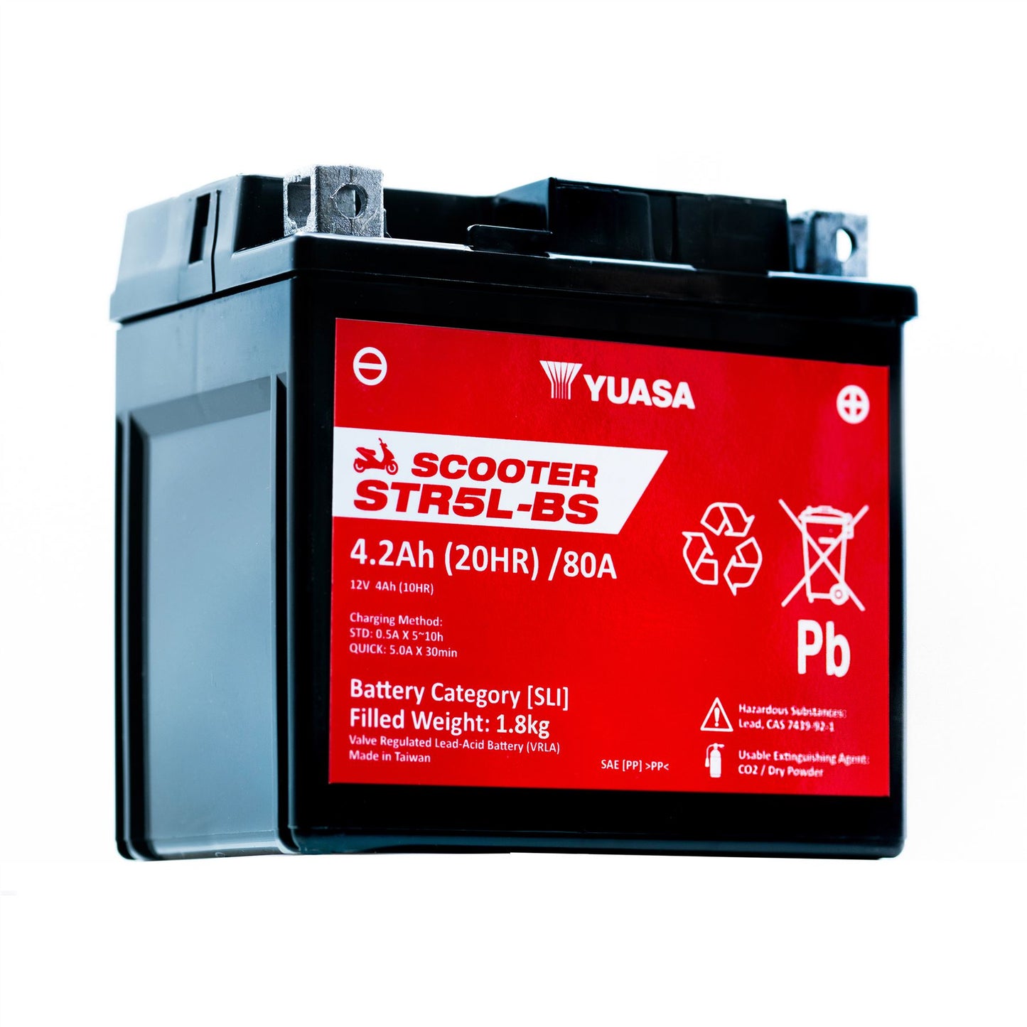 Yuasa STR5L-BS (WC) 12V MF VRLA Scooter Battery