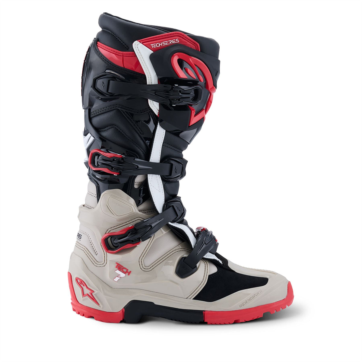 Alpinestars Tech 7 Enduro - Black Light Gray Bright Red - US 9 / EU 43