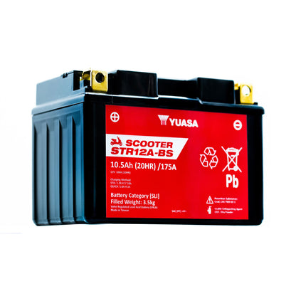 Yuasa STR12A-BS (WC) 12V MF VRLA Scooter Battery