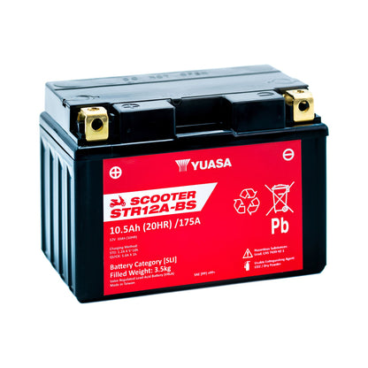 Yuasa STR12A-BS (WC) 12V MF VRLA Scooter Battery