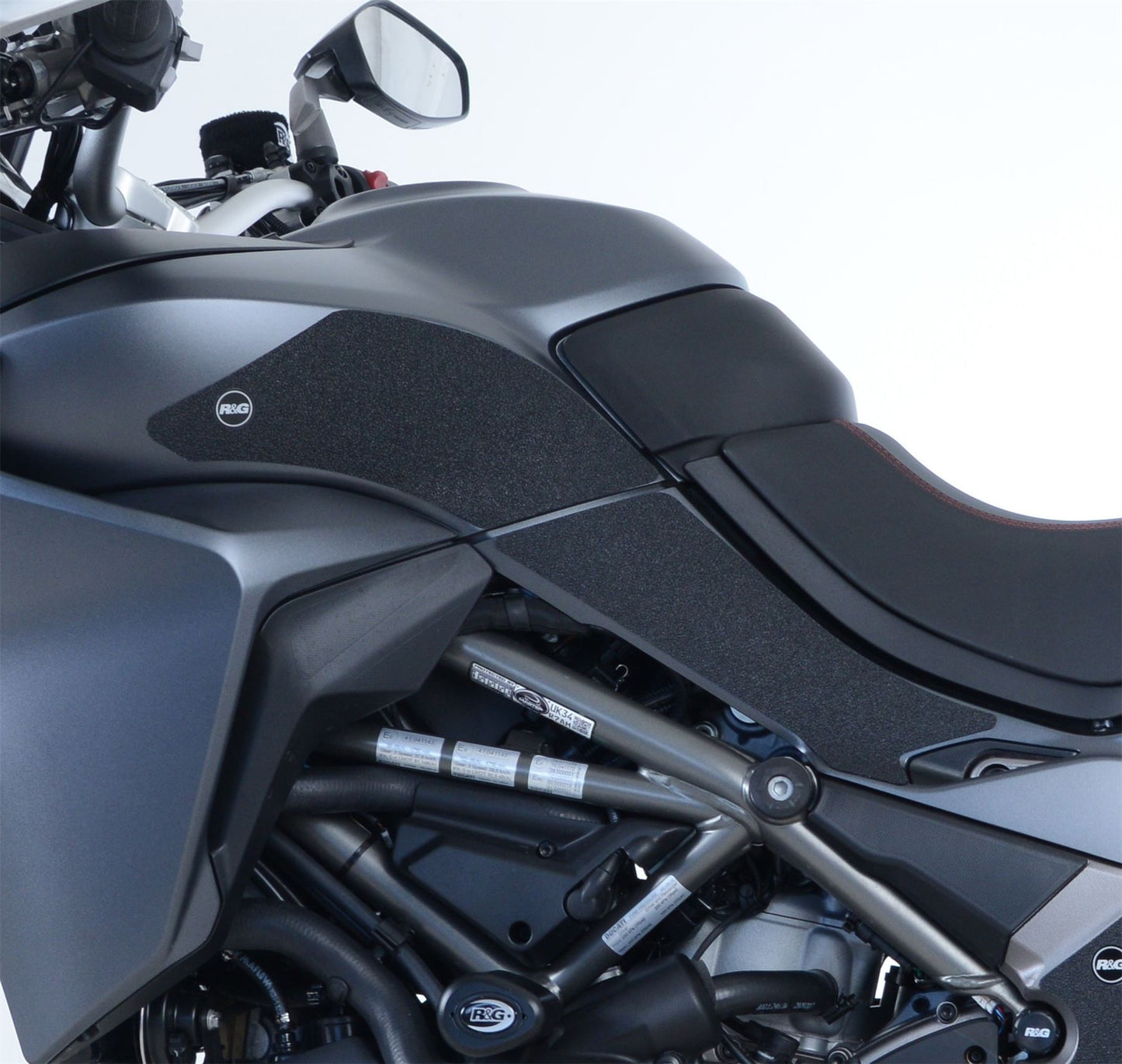 R&G Tank Traction Grips for Ducati Multistrada 1260, 1260S, 1260 D-AIR and 1260 Pikes Peak '18- models. Colour: Black