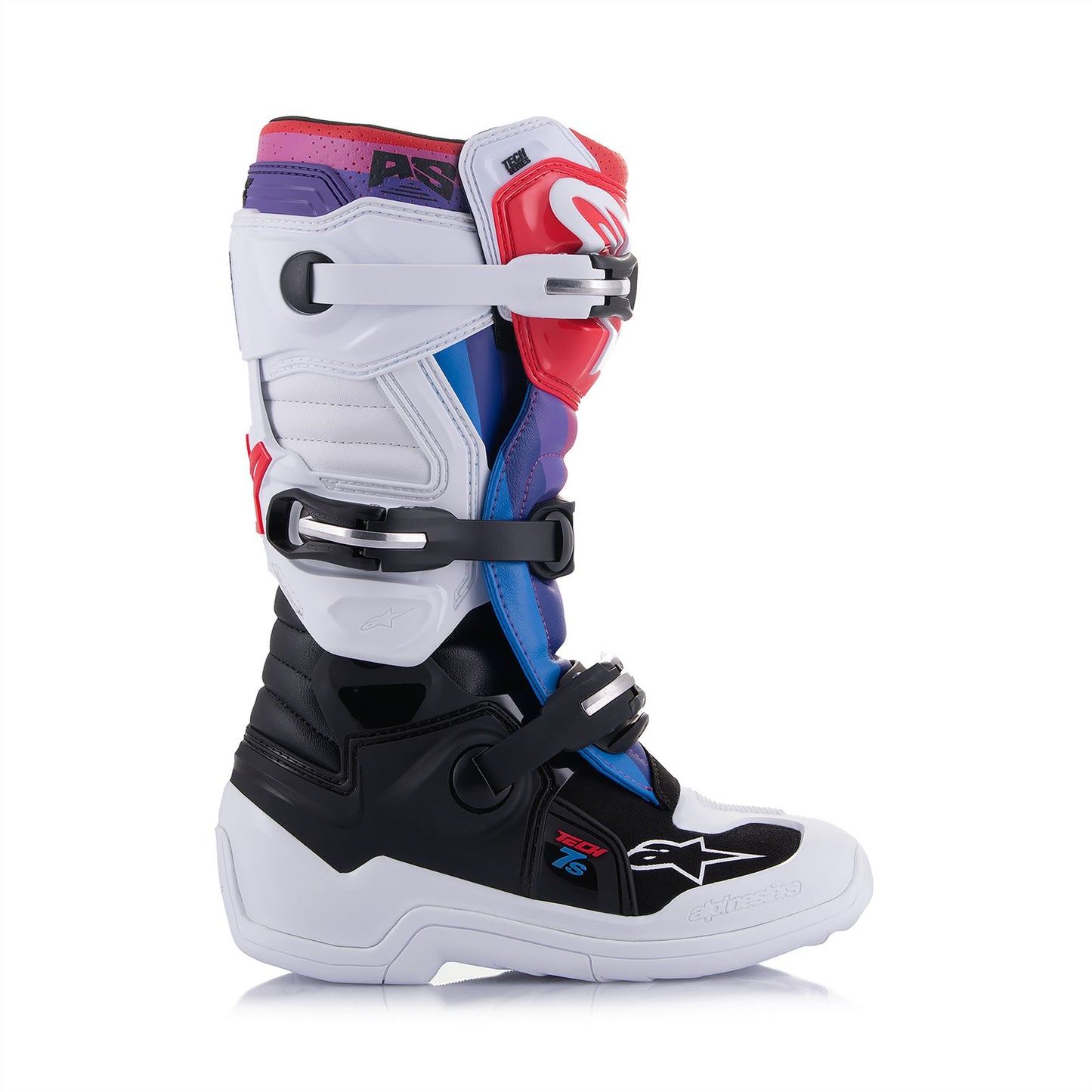 Alpinestars Tech 7S Youth - White Black Rainbow - US 5 / EU 38