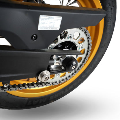 Swingarm Protectors for the KTM 790 Duke '18-, 790 Adventure '19-, 890 Duke R '20- '24, 890 Adventure '20-'22, 1290 Super Adventure (R) '21- '24 & 890 SMT '23- '24, CFMoto 800MT Sport / Touring / Explore '22-& 800NK '23- Colour: Black