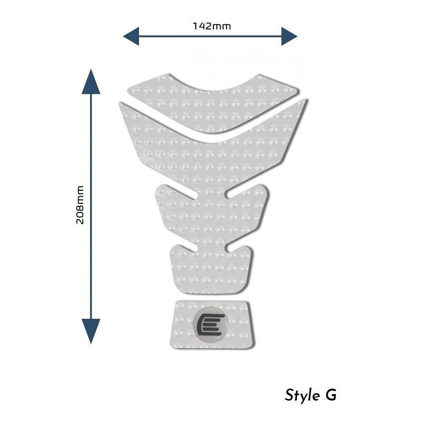 Eazi-Grip EVO Centre Tank Pads  Style : Style G Eazi-Grip Colour: Clear