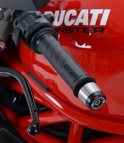 Bar End Sliders for the Ducati DesertX '22- '24, Ducati Monster 1200R '16-, Monster 1200S '17-, Supersport (S) '17-'20, Supersport 950 '21- & Monster 950 (+) '21- & Monster 937 (+) '21-