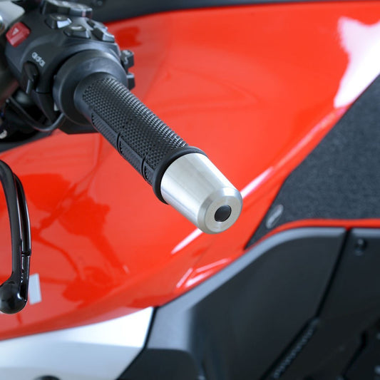 R&G Stainless Steel Bar Ends for the Ducati Streetfighter V4 (S) '20- '24, Multistrada V4(S) '21- '24, Ducati Streetfighter V2 '22- '24 & Husqvarna Norden 901 '22-