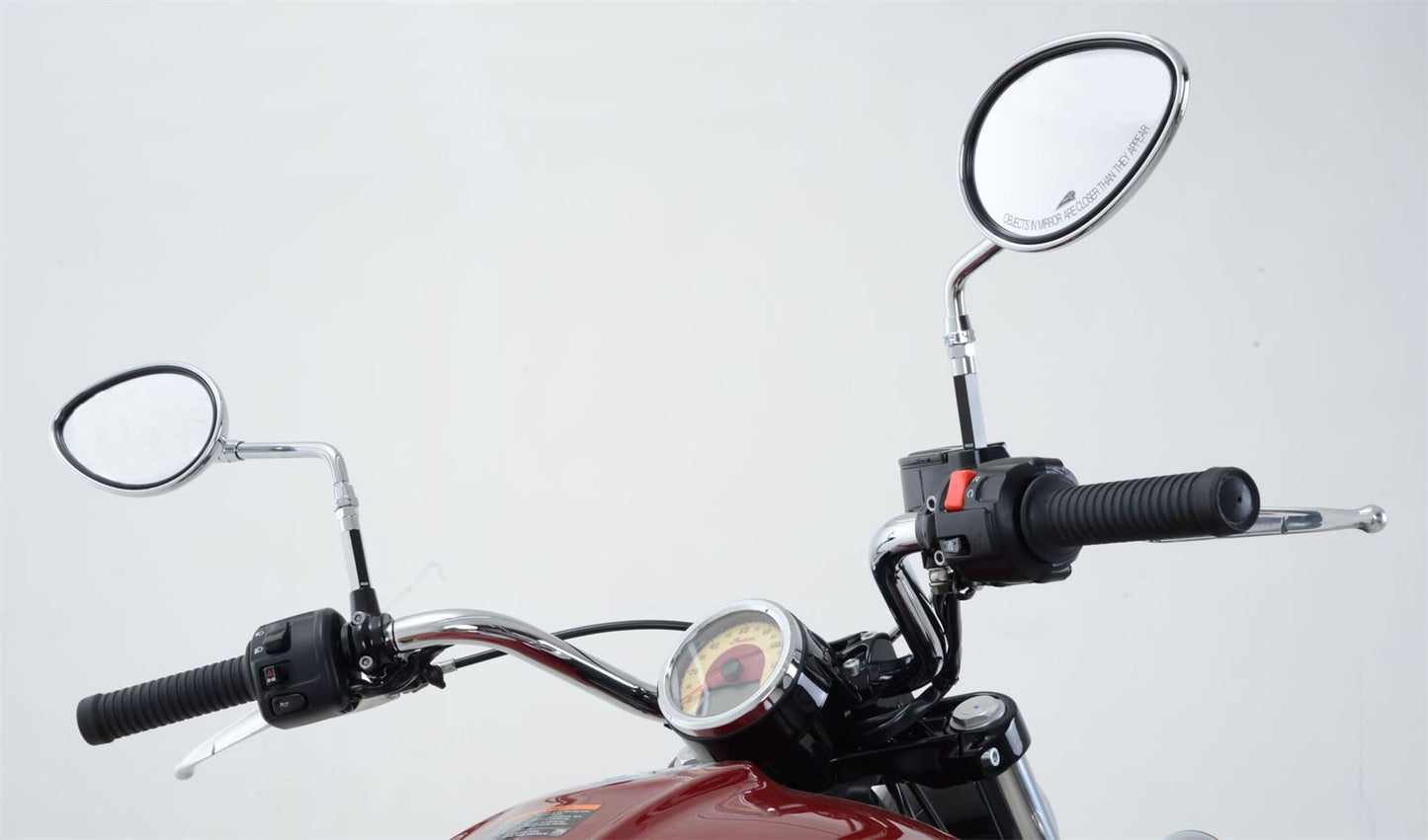 Mirror Risers for Indian Scout '15-, Scout Sixty '18-, Scout Bobber '17-, FTR1200/S '19- & CFMoto 700CL-X Heritage '21-