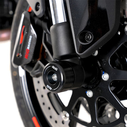 Fork Protectors for KTM 790 Duke '18-, 990 Duke 2024 /950 Superduke, SuperMoto '20-, 890 Duke R '20- '24 & CFMoto 800NK '23- models Colour:: Black