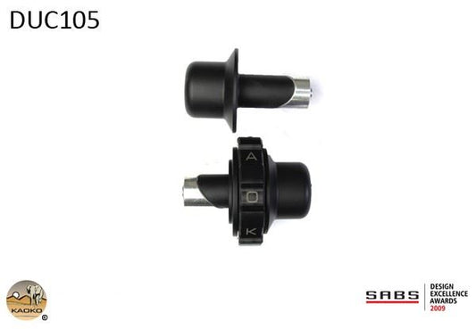 Kaoko Throttle Stabilizer for Ducati 848 EVO models ('08-) Ducati 1100 EVO models ('08-)Monster 1200/S ('14-), Monster 796 ABS ('10-), Diavel V4 '23- & Monster 950 (+) ('21-) (including matching left hand side Bar-End weight : black finish). For Mo