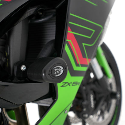 Aero Style (Non-Drill) Crash Protectors for Kawasaki ZX6-R 2024 Colour: Black
