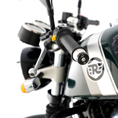 Bar End Sliders for Triumph Trident 660 '21-, Daytona 660 '24-,  Speed Triple 1200 RS '21-  (without mirrors) & Royal Enfield Continental GT 650 ’19-