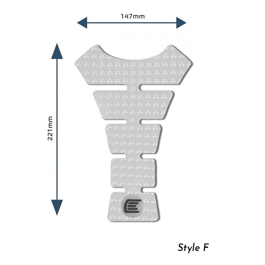 Eazi-Grip EVO Centre Tank Pads  Style : Style F Eazi-Grip Colour: Clear