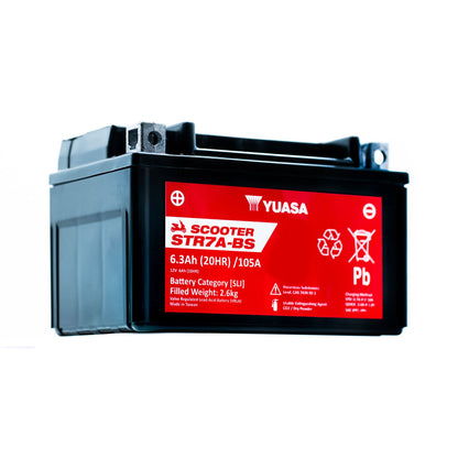 Yuasa STR7A-BS (CP) 12V MF VRLA Scooter Battery