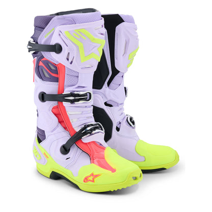 Alpinestars Tech 10 Supervented - Purple Yellow Fluo Diva Pink - US 10 / EU 44.5