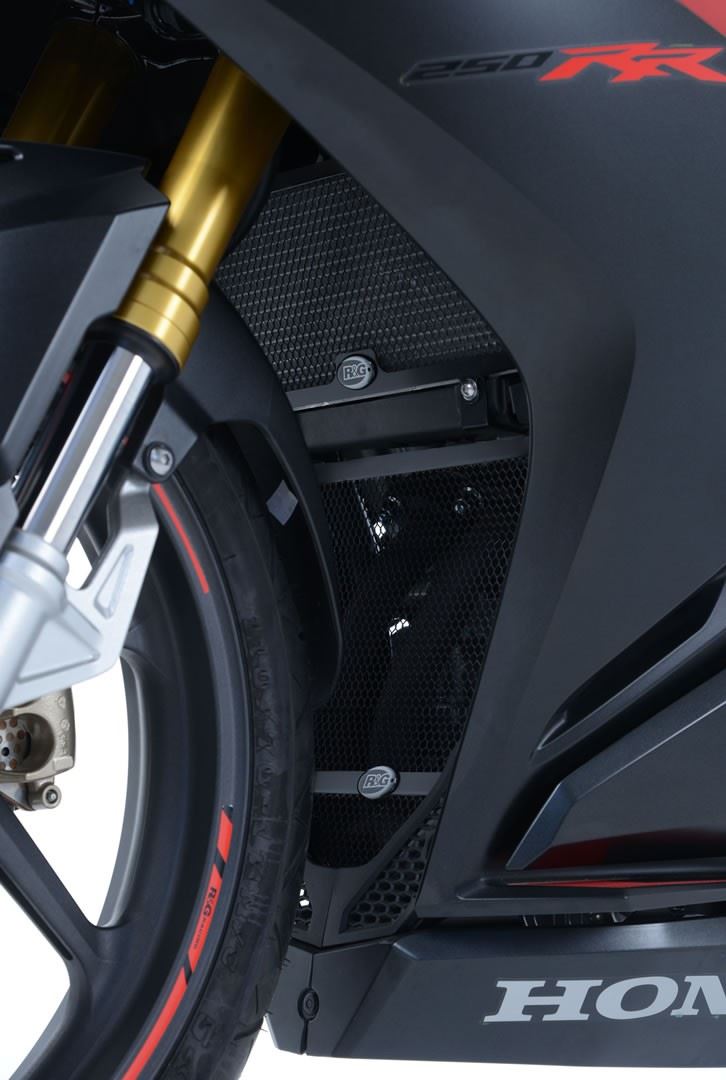 Downpipe Grille for the Honda CBR250RR '17- Black / Titanium / Red: Red