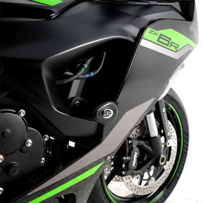 Aero Style (Non-Drill) Crash Protectors for Kawasaki ZX6-R 2024 Colour: Black