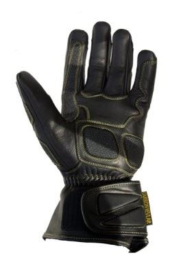 Leather Deluxe Motorcycle Gloves - Black Size: Extra Extra Large