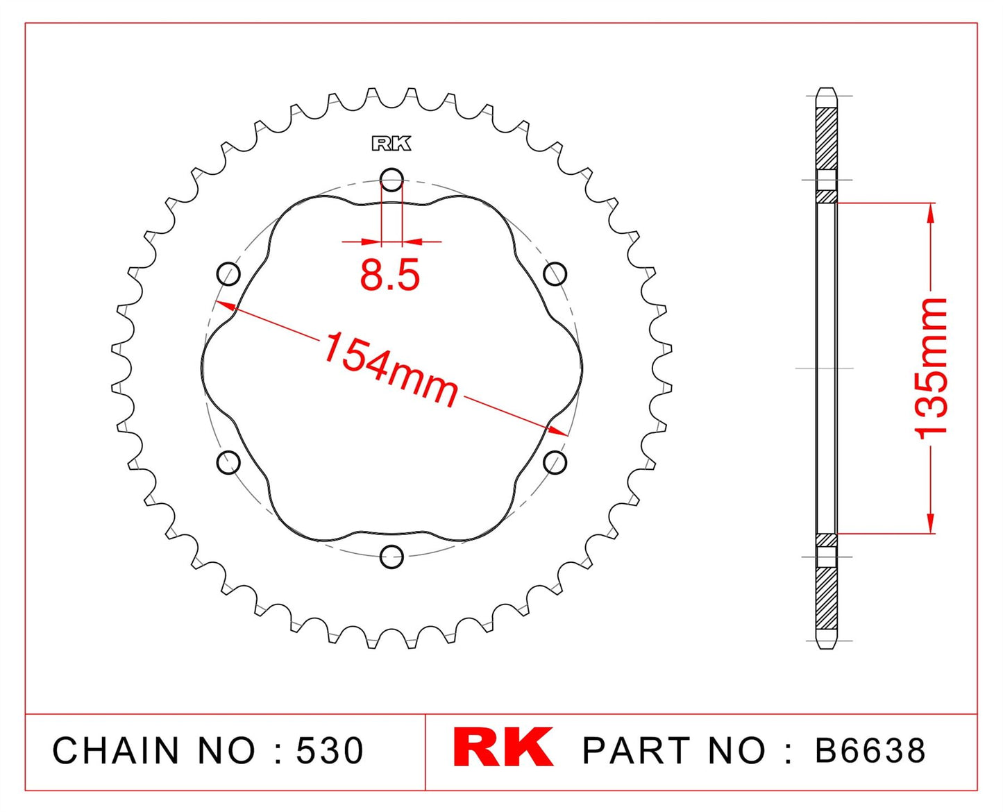 RK Upgrade Kit & QC adaptor Ducati 1200 MULTISTRADA/Tour/PP/GT/DVT 10-18 530 OEM pitch