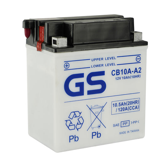 GS CB10A-A2 (Yuasa YB10A-A2) 12V Battery - Dry Cell /  No Acid Pack
