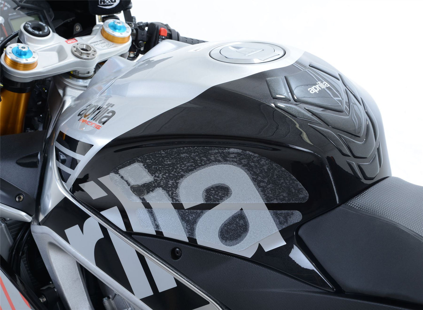 R&G Tank Traction Pads for Aprilia RSV4 '09-, Tuono V4 '11-'20 &  RSV4 1100 Factory '19-'20 Colour: Black